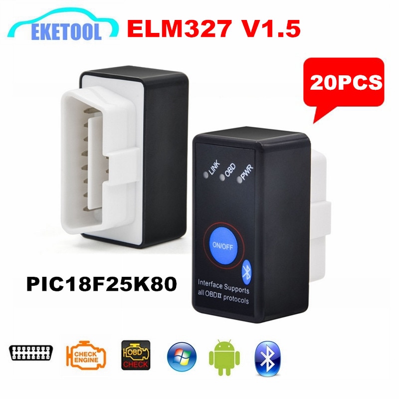 20 / ϵ V1.5 ELM327  ġ ۵ ָ Ƽ ڵ OBD/OBD2 CAN-BUS ELM 327 ȵ̵/PC REAL PIC18F25K80
